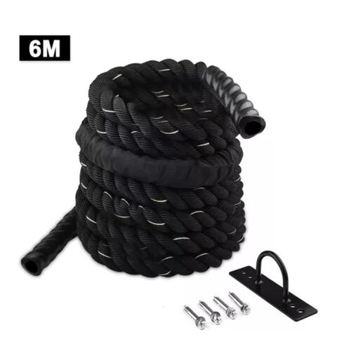 Cuerda De Batalla Crossfit Azote Cuerda Tira Y Afloja 6m negro