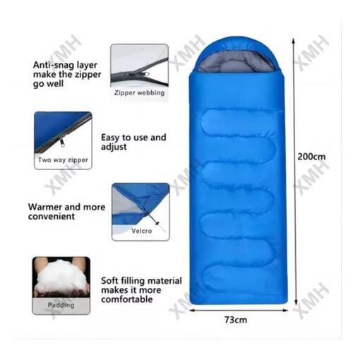 Saco De Dormir Portátil Para Campamento Interior Y Exterior Azul