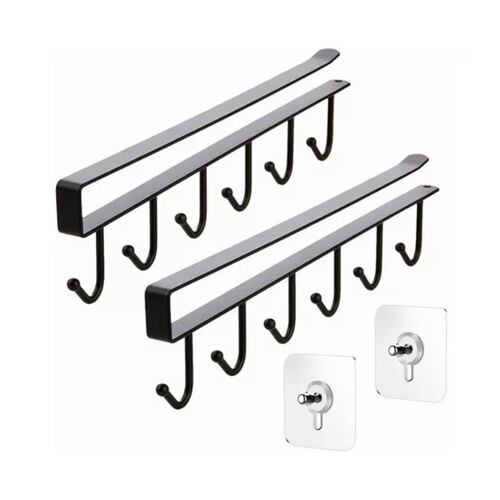 4 Packs Organizador Gancho Colgar Tazas Utensilio De Cocina Negro