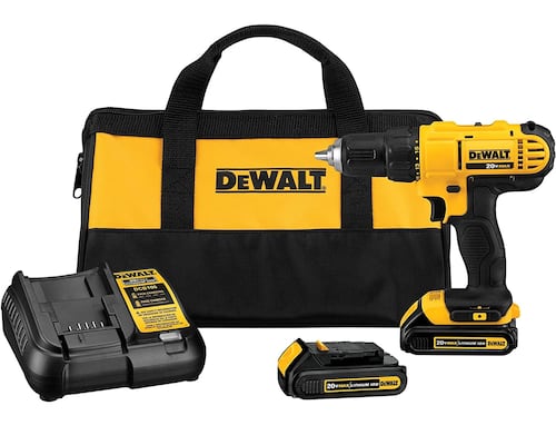Taladro Inalámbrico Dewalt  DCD771C2 Portabrocas De 13mm 20 voltios, Batería XR Li-Ion 1,3Ah.