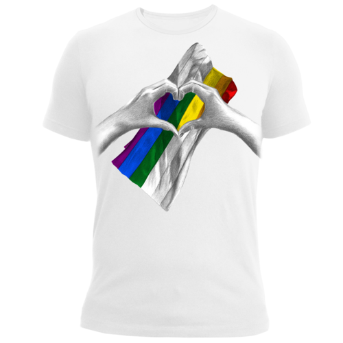 Playera Hombre Orgullo Lgbt Gay Love Pride Corazón Arcoiris San Valentín 14 de febrero 