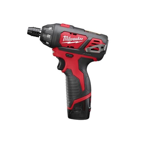 Kit de Destornillador Hexagonal M12 Milwaukee 2401-22 Batería 12 V Ion de Litio, 1/4 Pulgadas.