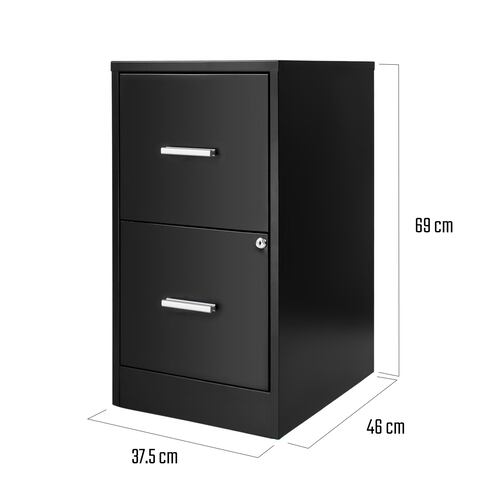 Archivero 2 Gavetas Cajones Carta Oficina Papelero Negro