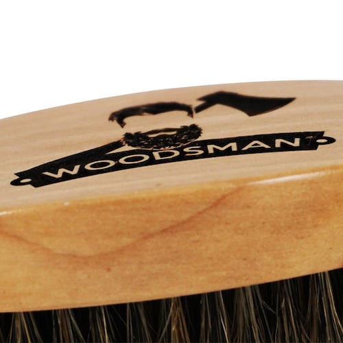 Woodsman Kit De Cepillo y Peine para Barba y Cabello de Madera y Cerdas Naturales de Jabalí con Bolsa de Viaje.