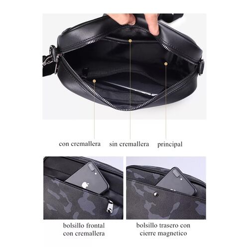 Bandolera De Cuero Para Hombre Bolso Crossbody Lujo Moderno