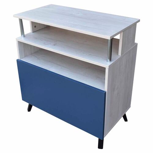 Mueble Organizador Para Cocina Hogare Microondas Bufetera color Azul Blanco