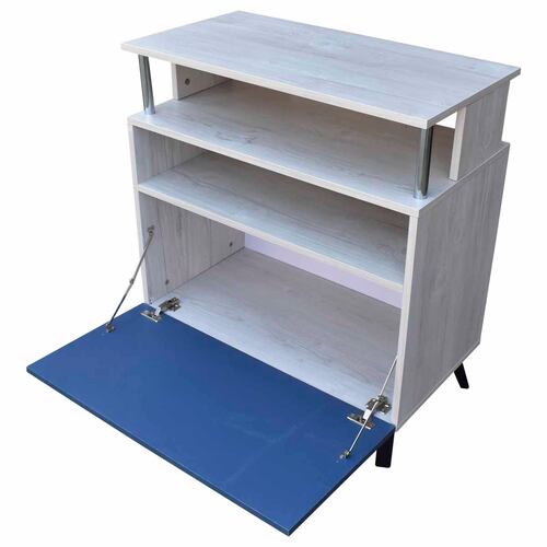 Mueble Organizador Para Cocina Hogare Microondas Bufetera color Azul Blanco