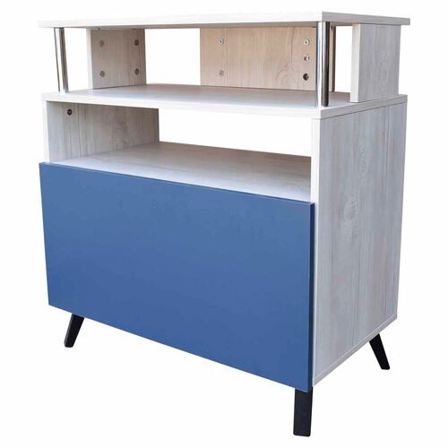 Mueble Organizador Para Cocina Hogare Microondas Bufetera color Azul Blanco