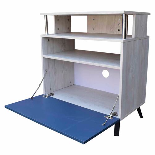 Mueble Organizador Para Cocina Hogare Microondas Bufetera color Azul Blanco