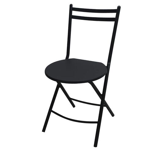 Set Mesa 2 Sillas Plegables Estructura Tubular Negra Brang