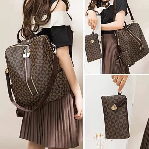 Kit Mochila Moda Casual Bolso Casual Para Mujer, 2 Piezas