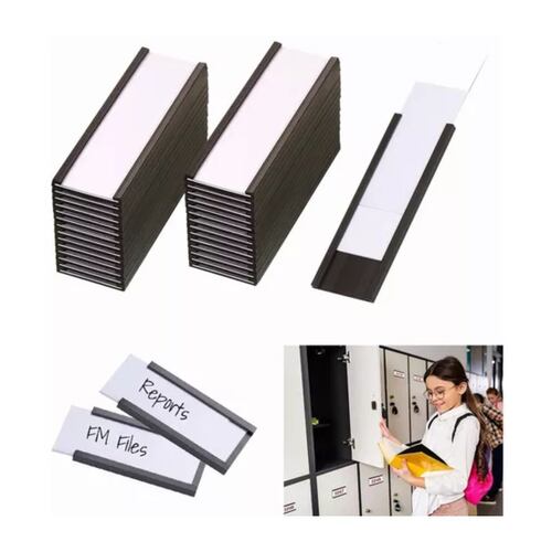 Portaetiquetas Magnético De Canal C - 76mm*25mm - 30pcs Negro