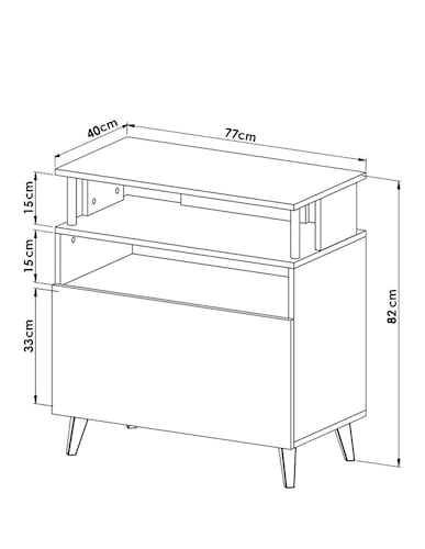 Mueble Organizador Para Cocina Hogare Microondas Bufetera Gris