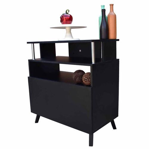 Mueble Organizador Para Cocina Hogare Microondas Bufetera Negro