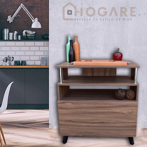 Mueble Organizador Para Cocina Hogare Microondas Bufetera Parota
