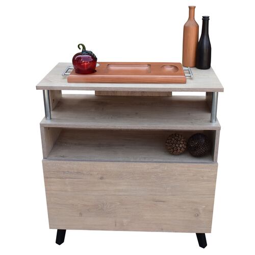 Mueble Organizador Para Cocina Hogare Microondas Bufetera Roble