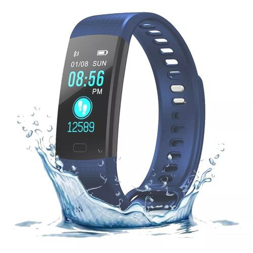 Smart Watch Band Y5 Inteligente Bluetooth Fitness Ip67 Android Smartband Azul.