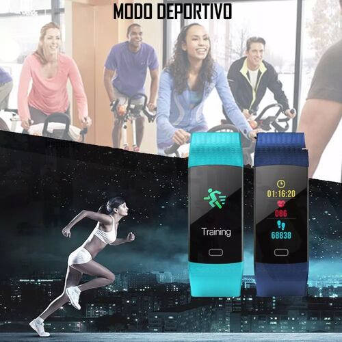 Smart Watch Band Y5 Inteligente Bluetooth Fitness Ip67 Android Smartband Azul.