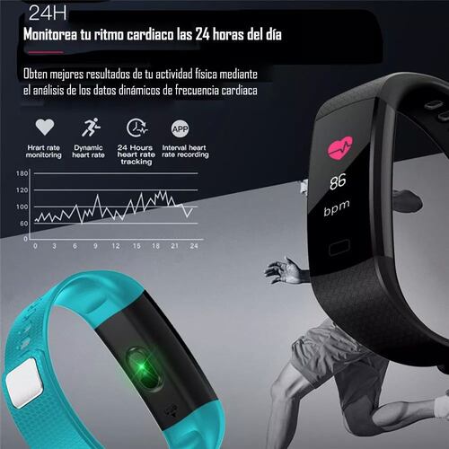 Smart Watch Band Y5 Inteligente Bluetooth Fitness Ip67 Android Smartband Azul.