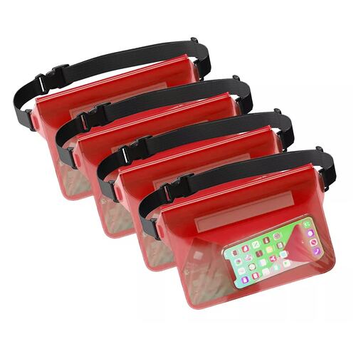 4 Bolsa Celular Impermeable Nadar Llave Mayoreo Cartera Agua Rojo