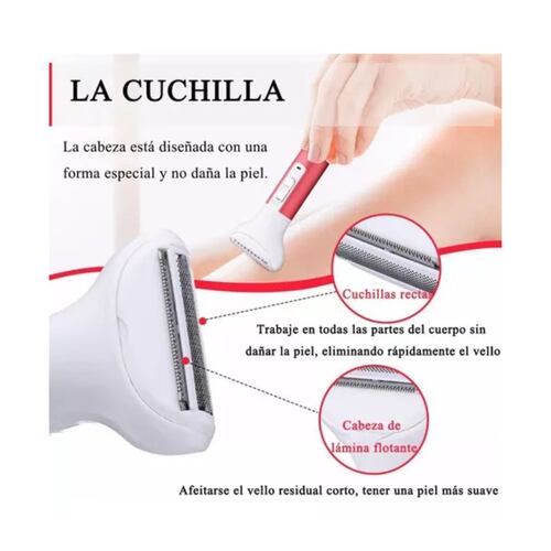 Depiladora Mujer Afeitadora Facial Eléctrica Recargable 5en1
