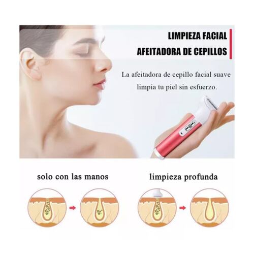 Depiladora Mujer Afeitadora Facial Eléctrica Recargable 5en1