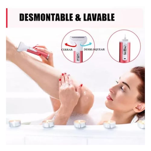 Depiladora Mujer Afeitadora Facial Eléctrica Recargable 5en1