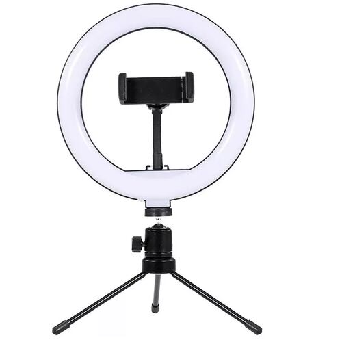 Aro De Luz Led 10 Pulgadas 26 Cm Con Tripié de escritorio Soporte Celular selfies .