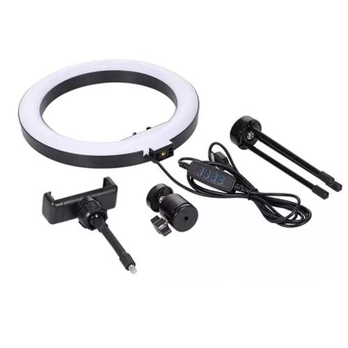 Aro De Luz Led 10 Pulgadas 26 Cm Con Tripié de escritorio Soporte Celular selfies .
