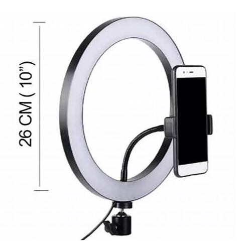Aro De Luz Led 10 Pulgadas 26 Cm Con Tripié de escritorio Soporte Celular selfies .