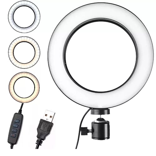 Aro De Luz Led 10 Pulgadas 26 Cm Con Tripié de escritorio Soporte Celular selfies .