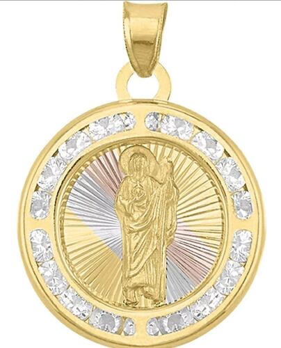 Kit Cadena Con Medalla San Judas Rayos Oro 10 K + Obsequio
