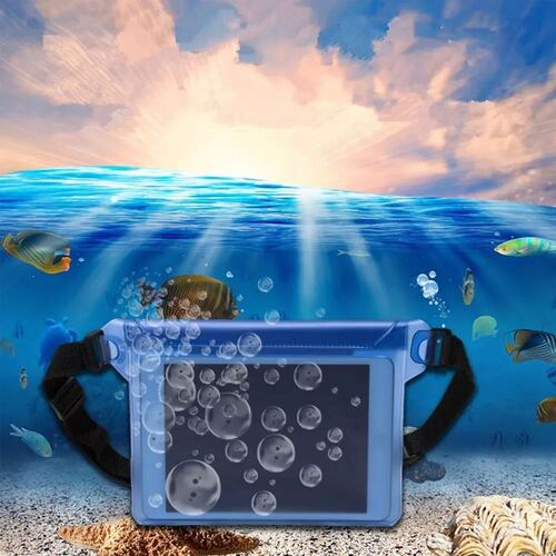 Bolsa Sumergible Celular Contra Agua Natación Cartera Llaves Negra.