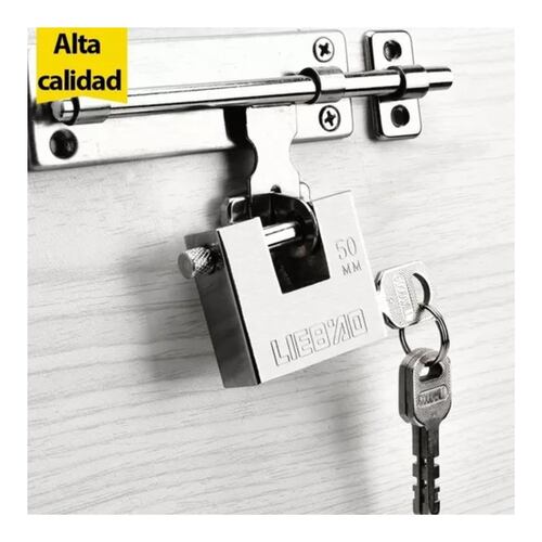 2pzs Candado Cortina Extra Seguridad Métálico 70mm Gris