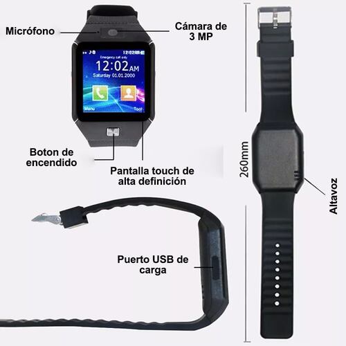 Smart Watch Dz09 Solo Tiene Bluetooth Reloj Inteligente Negro.