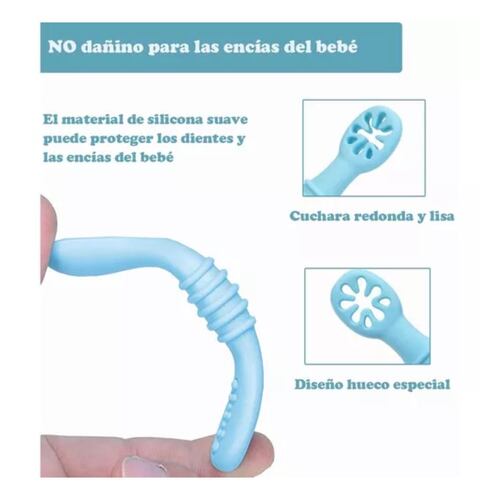 Juego De Cucharas Para Bebé. 6 Pack Multicolor, Etapas 1 Y 2 Rosa Cafe y Azul