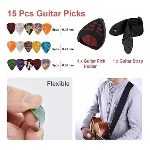 Kit De Accesorios Para Guitarra Acustica Cuerdas 66 Unidades