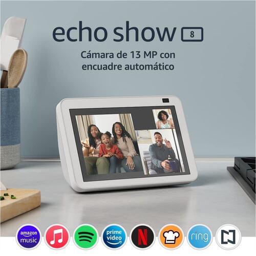 Amazon Echo Show 8 de 8'' Touch 2nd Gen con asistente virtual Alexa, Blanco
