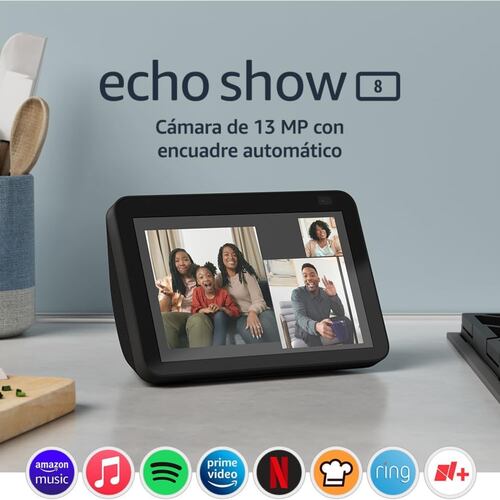 Amazon Echo Show 8 de 8'' Touch 2nd Gen con asistente virtual Alexa, Negro
