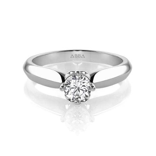 Anillo de Compromiso Oro 10K Blanco Romantico Abba Joyas