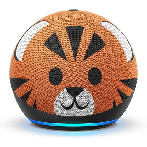 Amazon Echo Dot 4th Gen con asistente virtual Alexa para niños, Tigre.