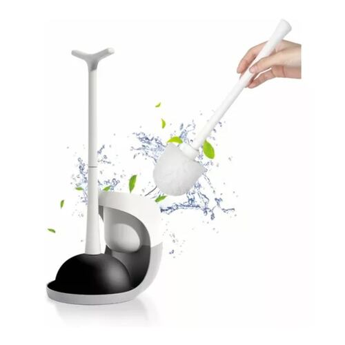 Cepillo Para Baño Y Destapador De Inodoro Kit Con Soporte