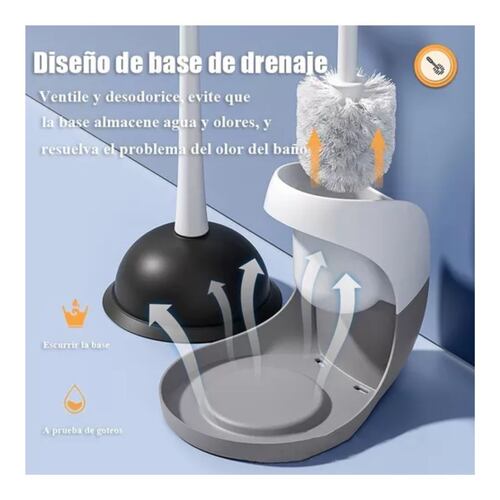 Cepillo Para Baño Y Destapador De Inodoro Kit Con Soporte