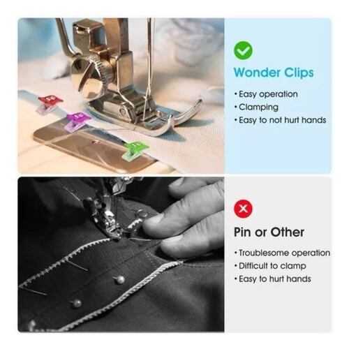 100 Pinzas Clips Accesorios Costura Quilting Multicolor