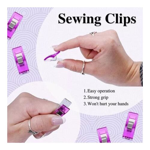 100 Pinzas Clips Accesorios Costura Quilting Multicolor