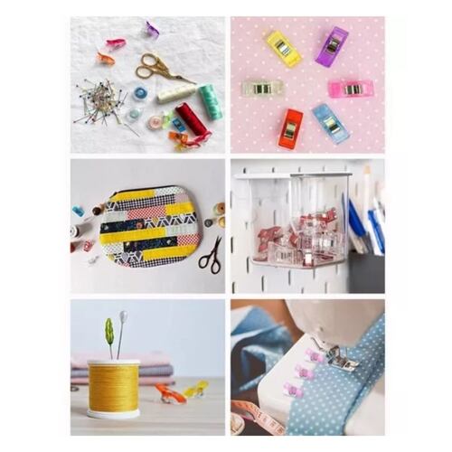 100 Pinzas Clips Accesorios Costura Quilting Multicolor