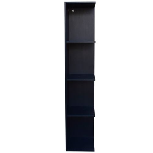 Mueble esquinero con Repisas Cuadradas Fabricado en Melamina Texturizada de Alta Resistencia, color Negro