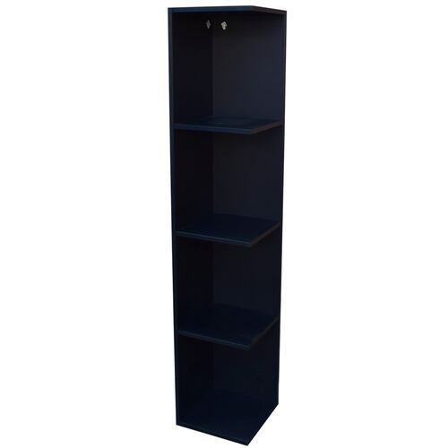 Mueble esquinero con Repisas Cuadradas Fabricado en Melamina Texturizada de Alta Resistencia, color Negro