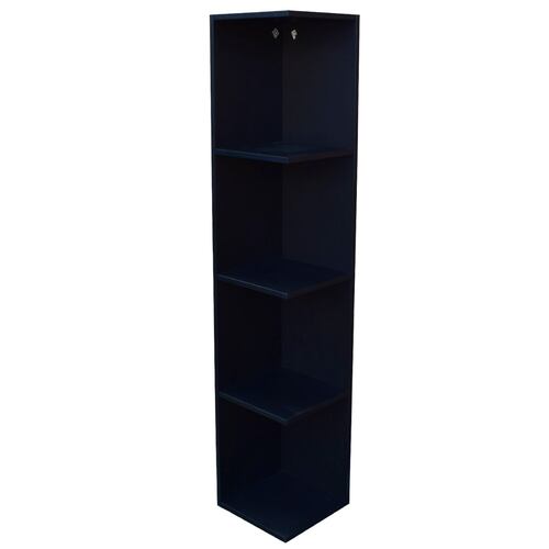 Mueble esquinero con Repisas Cuadradas Fabricado en Melamina Texturizada de Alta Resistencia, color Negro