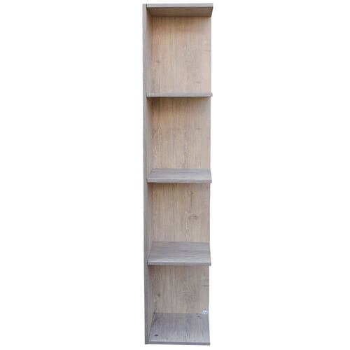 Mueble esquinero con Repisas Cuadradas Fabricado en Melamina Texturizada de Alta Resistencia, color Roble